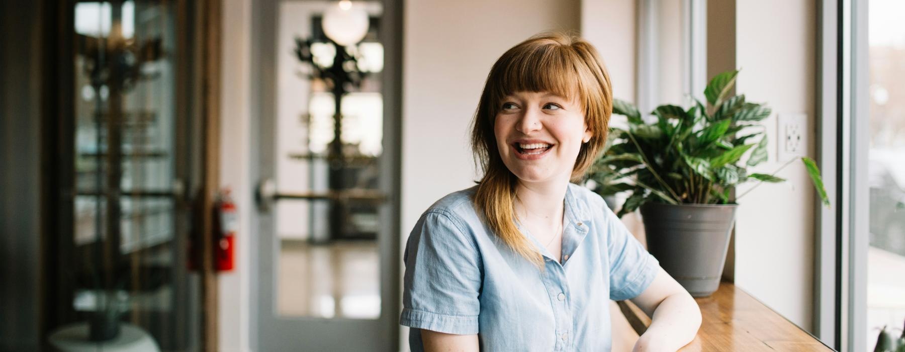 a person sitting at a table